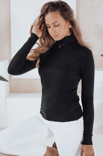 Damen-Rollkragenpullover VANORIA schwarz Dstreet MY2488