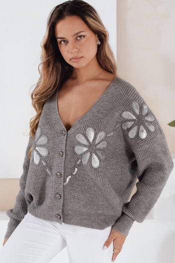 Damen Strickjacke KERINDA grau Dstreet MY2503
