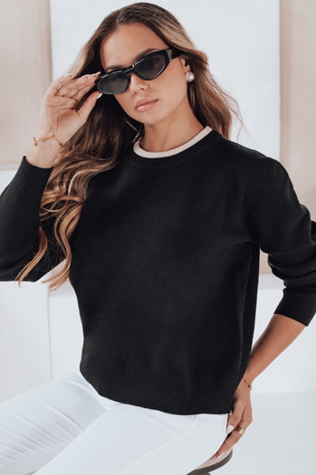 Damen Basic-Pullover DARMILA schwarz Dstreet MY2504