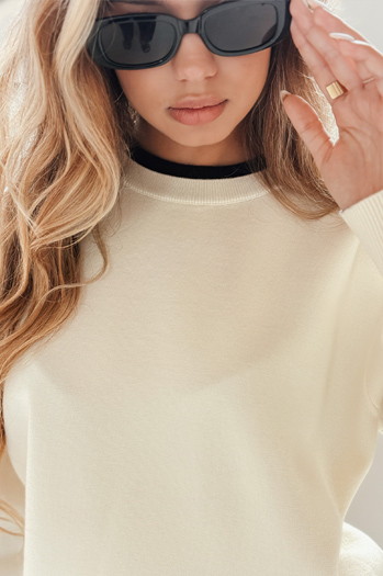Damen Basic-Pullover DARMILA ecru Dstreet MY2506