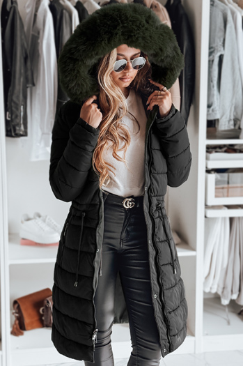 Damen Winter Parka Jacke TRENDNEL wendbar mit Kapuze schwarz Dstreet TY5023