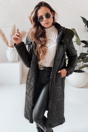 Damen Übergangsjacke ORVITA gesteppt mit Kapuze schwarz Dstreet TY5024