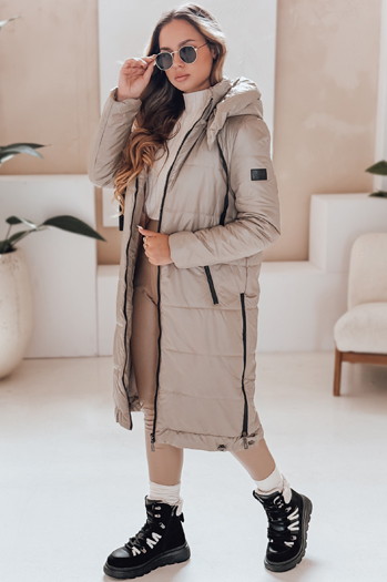 Damen Übergangsjacke ORVITA gesteppt mit Kapuze beige Dstreet TY5026