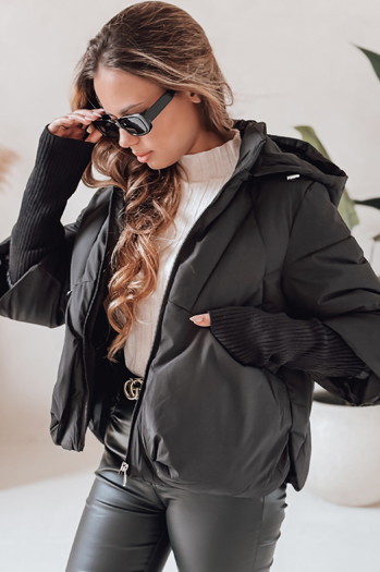 MISSLAYER Damen Winterjacke mit Kapuze schwarz Dstreet TY5034