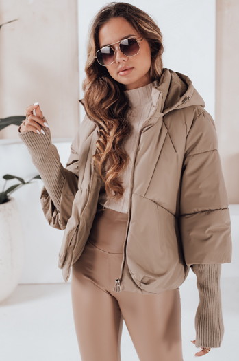 MISSLAYER Damen Winterjacke mit Kapuze camel Dstreet TY5035