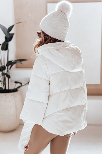 MISSLAYER Damen Winterjacke mit Kapuze weiß Dstreet TY5036