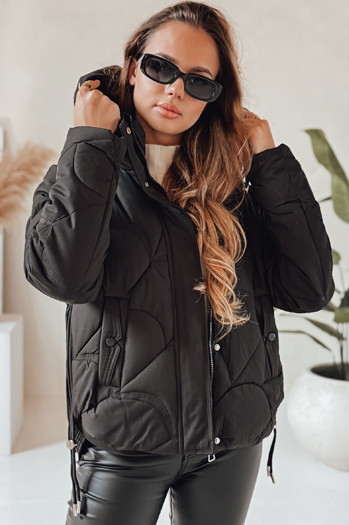 Damen Winterjacke LOVEWARM kurz gesteppt mit Kapuze schwarz Dstreet TY5039