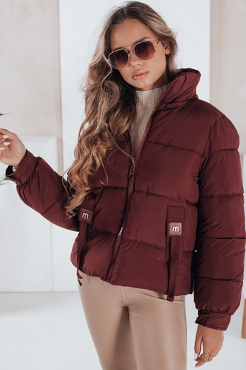 Damen Stepp-Winterjacke mit Kapuze kastanienbraun Dstreet TY5065