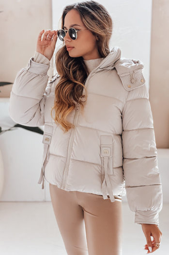Damen Steppjacke mit Kapuze beige Dstreet TY5066