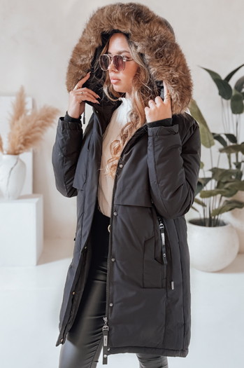 Damen Winter Parka Jacke mit Kapuze schwarz Dstreet TY5080
