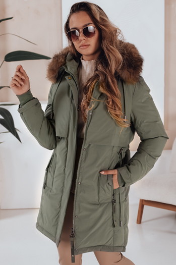 Damen Winter Parka Jacke mit Kapuze grün Dstreet TY5081