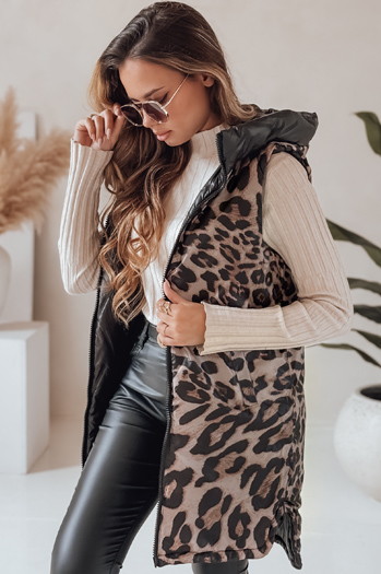 Damen-Wendeweste mit Kapuze schwarz Dstreet TY5094
