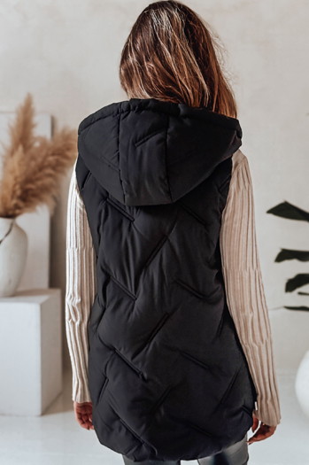 Damen Steppweste mit Kapuze schwarz Dstreet TY5105