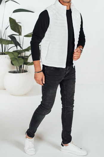 Herren Steppweste weiß Dstreet TX5075