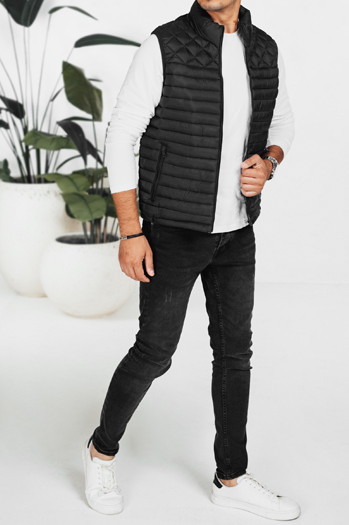 Herren Steppweste schwarz Dstreet TX5076