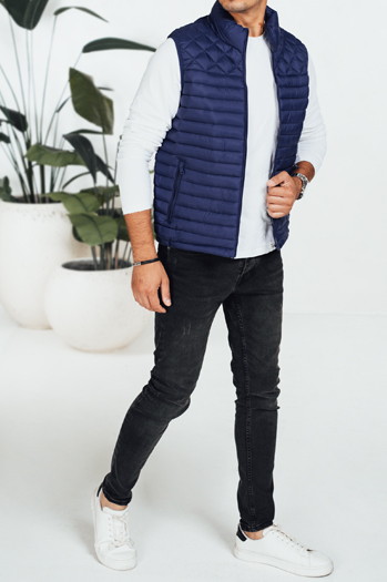 Herren Steppweste navy blau Dstreet TX5077