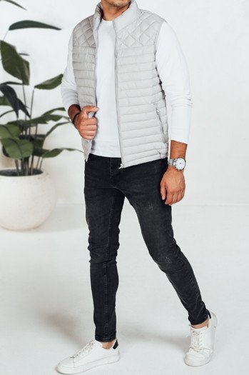 Herren Steppweste hellgrau Dstreet TX5078