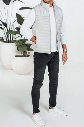 Herren Steppweste hellgrau Dstreet TX5080