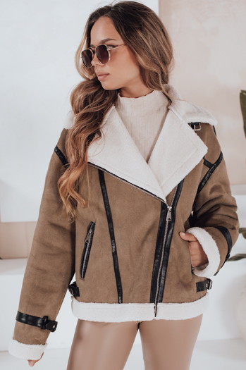 Damen Schafsfelljacke braun Dstreet TY5124
