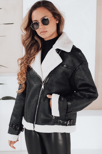 Damen Schafsfelljacke schwarz Dstreet TY5125