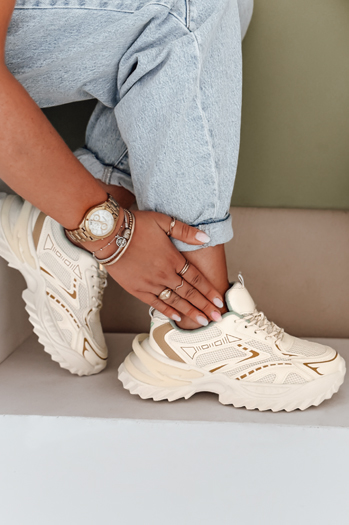 Damen Sport Turnschuhe beige Dstreet ZY1008