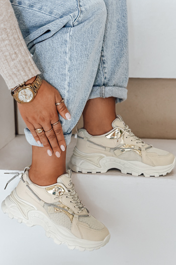 Damen beige Turnschuhe Dstreet ZY1011