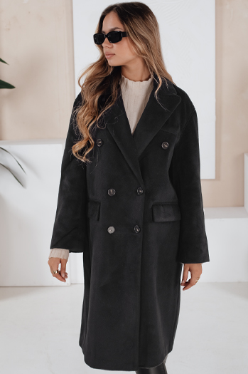 Damen Wintermantel lang oversize schwarz Dstreet NY0765
