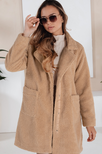 Damen Teddyfell Wintermantel beige Dstreet NY0757