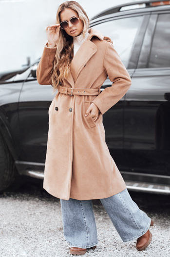 Damen Wintermantel klassisch Trench camel Dstreet NY0763