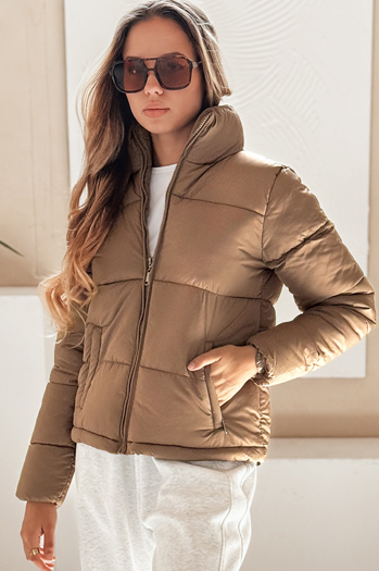 Damen Steppwinterjacke LAROSE dunkelbeige Dstreet TY5217
