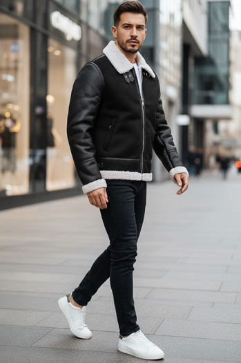 Herren Lederjacke schwarz Dstreet TX5085