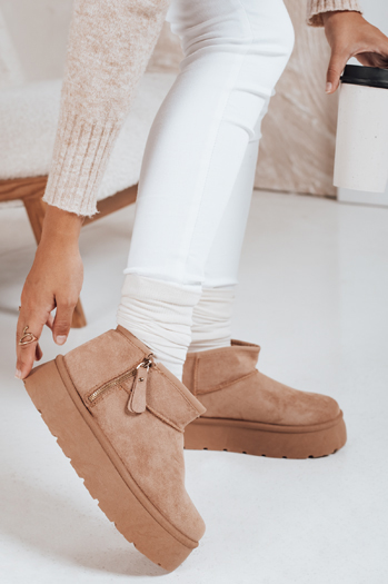 Damen Plateau-Schneestiefel beige Dstreet ZY1047