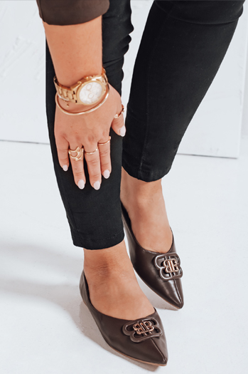 Damen braune Ballerinas Dstreet ZY1061