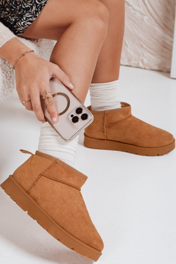 Damen Plateau-Schneestiefel camel Dstreet ZY1074