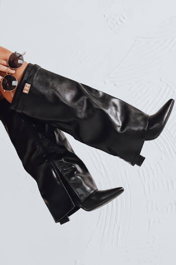 Stiefel mit breitem Schaft schwarz Dstreet ZY1119