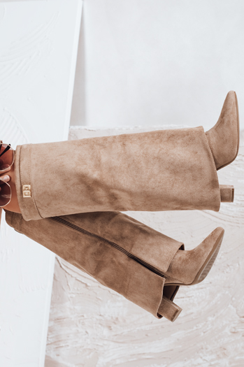 Damenstiefel mit breitem Schaft beige Dstreet ZY1125
