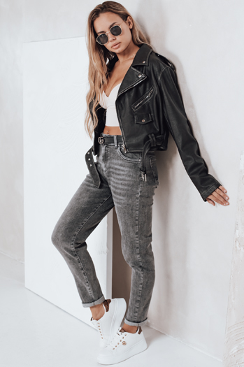 Damen Mom Fit Jeans grau Dstreet UY2751