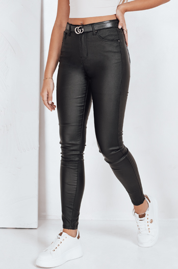Eco Lederröhrenhose schwarz Dstreet UY2764