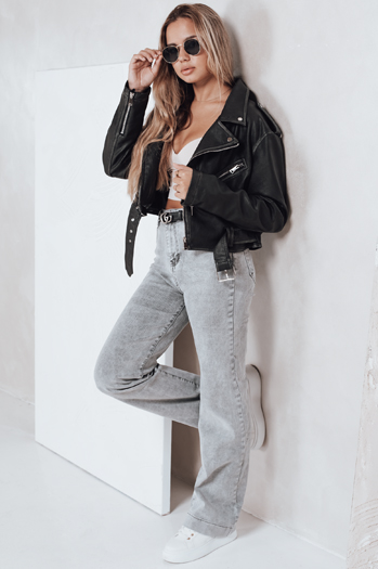 Damen Jeans mit weitem Bein grau Dstreet UY2765