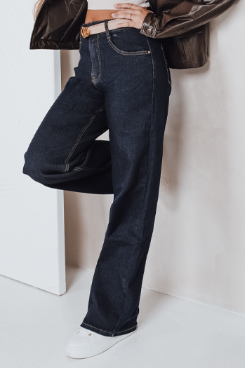 Damen Jeans mit weitem Bein navy blau Dstreet UY2769