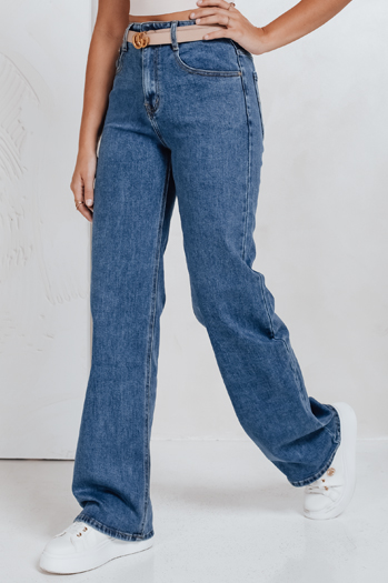 Blaue Damenjeans mit weitem Bein Dstreet UY2770