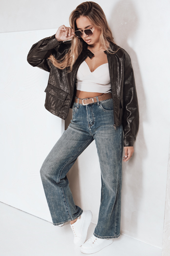 Damen Jeanshose mit weitem Bein blau Dstreet UY2788