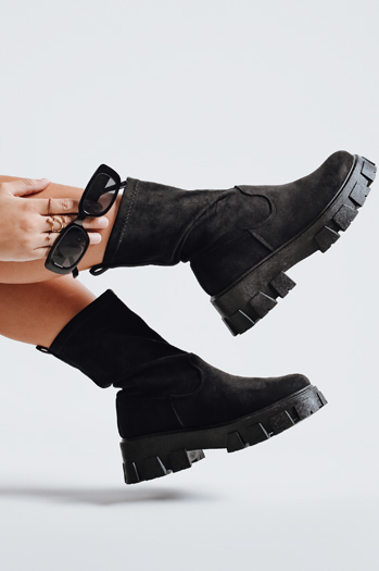 Damen Plateaustiefel schwarz Dstreet ZY1135