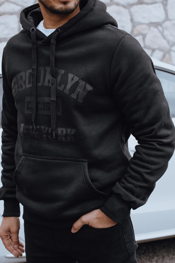 Herren bedrucktes isoliertes Sweatshirt schwarz Dstreet BX5916