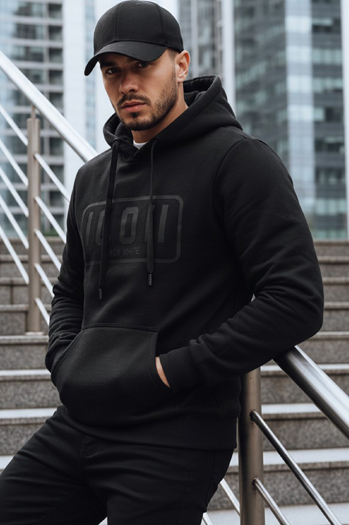 Herren bedrucktes isoliertes Sweatshirt schwarz Dstreet BX5919