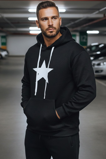 Herren Kapuzenpullover schwarz Dstreet BX5924