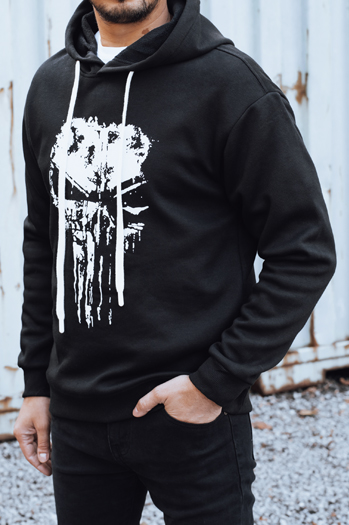 Herren bedrucktes isoliertes Sweatshirt schwarz Dstreet BX5927