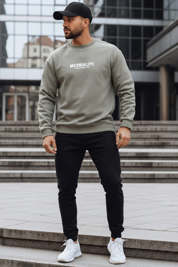 Herren Sweatshirt khaki bedruckt Dstreet BX5929