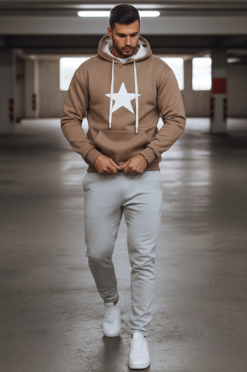 Herren camel Kapuzenpullover Dstreet BX5931