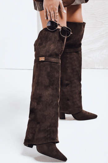 Damen Wildleder braun Stiefel Dstreet ZY1148